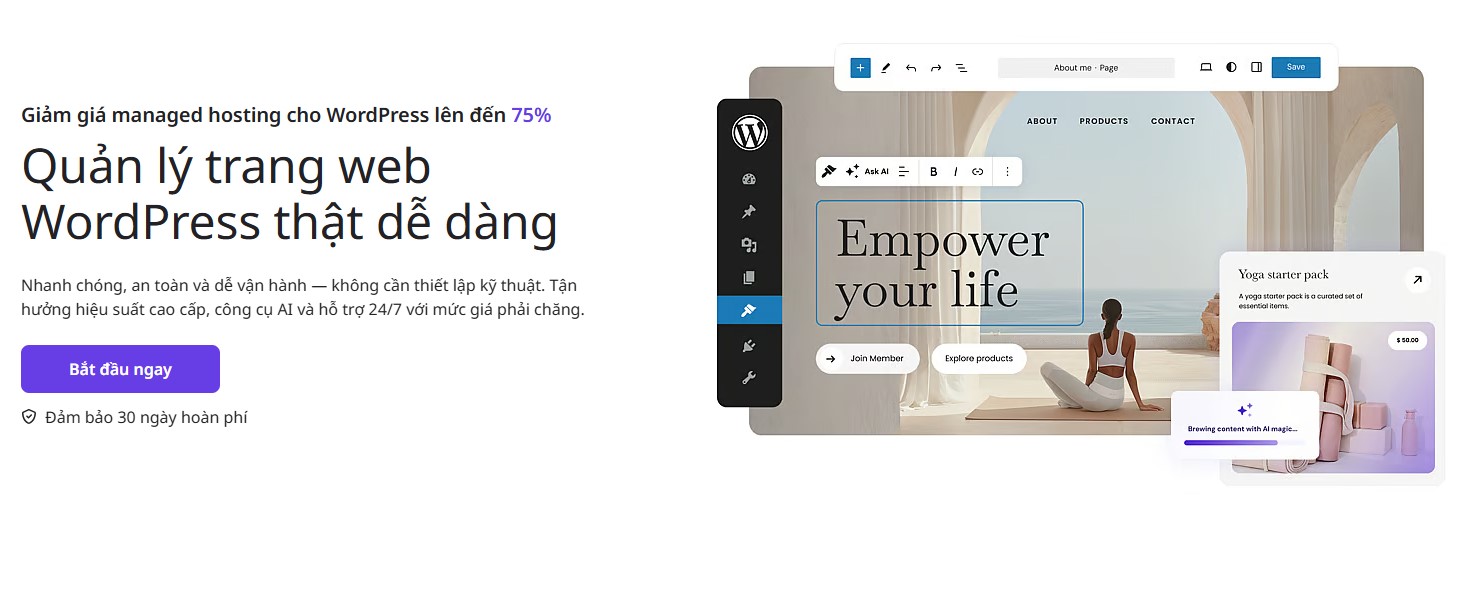 Cách Tạo Website Chuyên Nghiệp Chỉ Trong 5 Phút Với Hostinger AI 4 Giảm giá Web Hosting lên đến 75% Web Hosting Nhanh & Bảo Mật