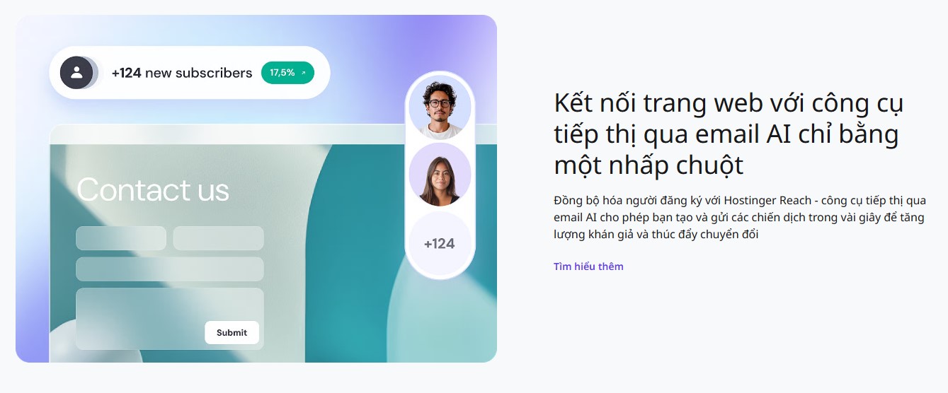 Cách Tạo Website Chuyên Nghiệp Chỉ Trong 5 Phút Với Hostinger AI 2 Kết nối trang web với công cụ tiếp thị qua email AI chỉ bằng một nhấp chuột
