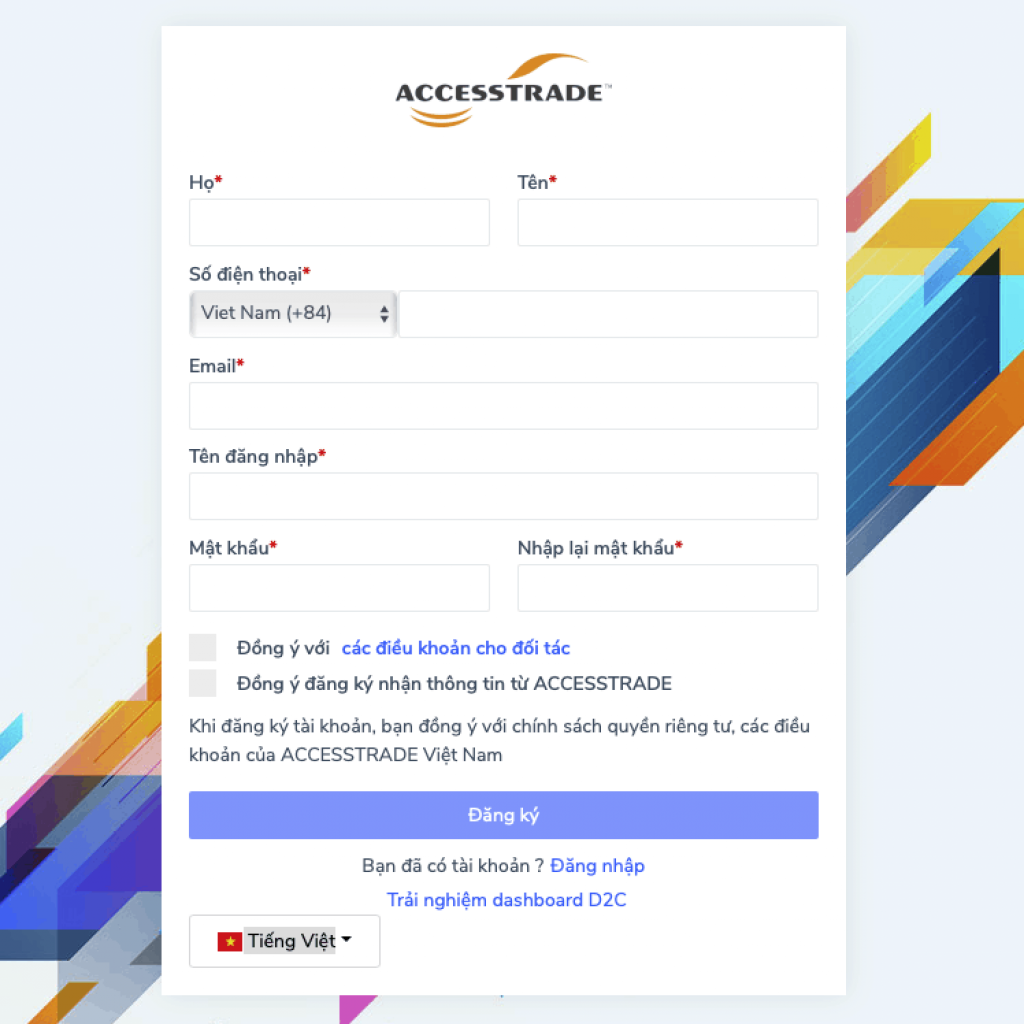 tao tai khoan tiep thi lien ket accesstrade