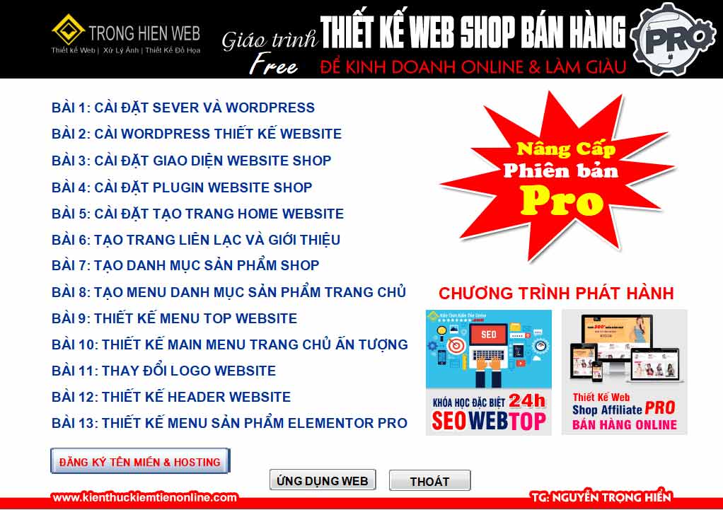 Hướng Dẫn Tự Học Thiết Kế Web Bán Hàng Chuyên Nghiệp 1 huong dan hoc thiet ke web ban hang mien phi
