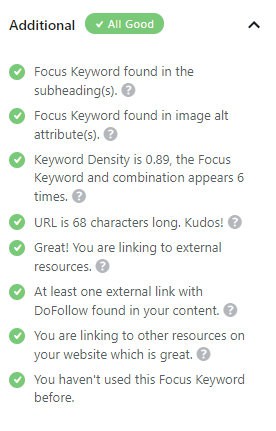 all additional seo tests passed rank math block