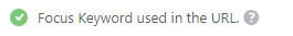 focus keyword used in the url optimization test