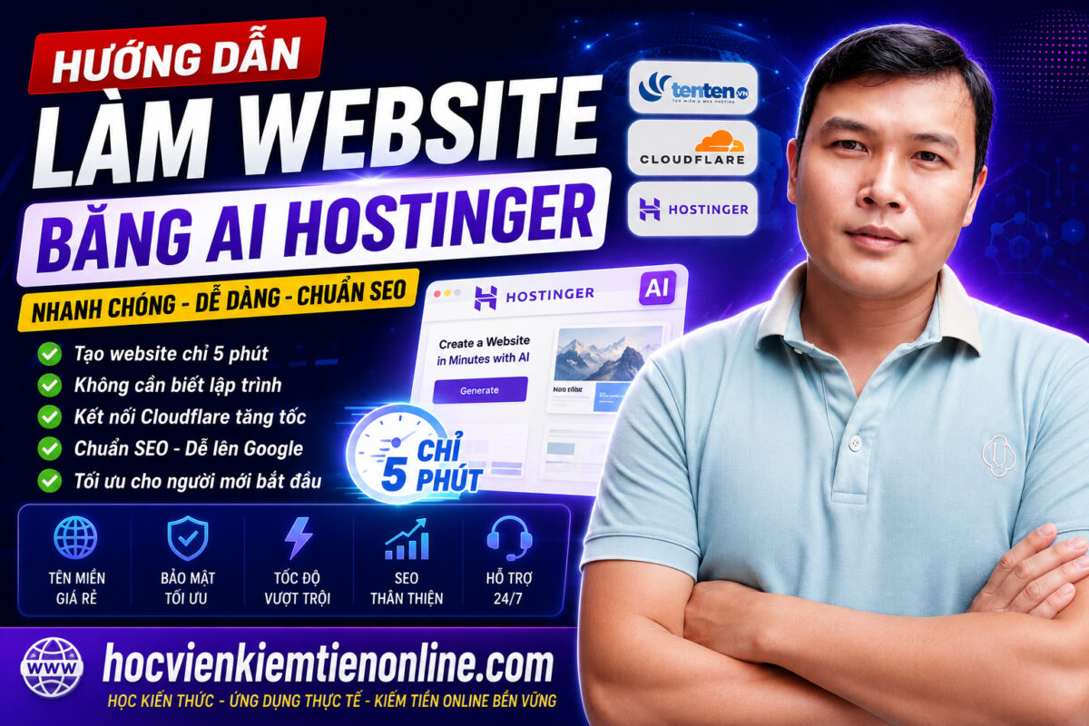Cách Tạo Website Chuyên Nghiệp Chỉ Trong 5 Phút Với Hostinger AI 1 Làm Website Không Cần Biết Lập Trình Với Hostinger AI Và Cloudflare