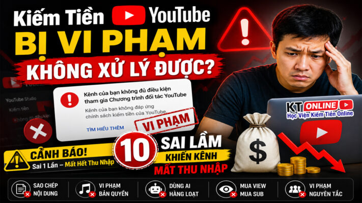 Kiếm Tiền YouTube Bị Vi Phạm Không Xử Lý Được? 10 Sai Lầm Khiến Kênh Mất Thu Nhập